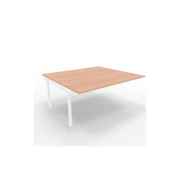 Postazione aggiuntiva bench piano noce 180x160xH.75 cm gamba a ponte in acciaio bianco Practika P3 - ECBIC18-NO-I