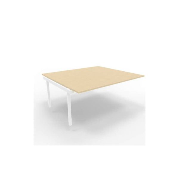 Postazione aggiuntiva bench piano rovere 180x160xH.75 cm gamba a ponte in acciaio bianco Practika P3 - ECBIC18-RK-I