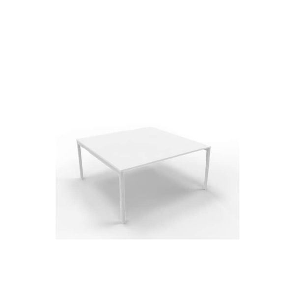 Bench piano grigio 160x160xH.75 cm gamba a ponte in acciaio argento linea Practika P3 Quadrifoglio - ECBEC16-GR-A