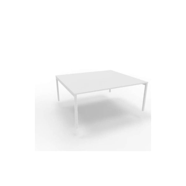 Bench piano bianco 180x160xH.75 cm gamba a ponte in acciaio bianco linea Practika P3 Quadrifoglio - ECBEC18-BA-I