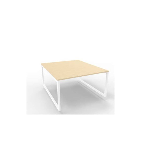 Bench piano rovere 140x160xH.75 cm gamba ad anello in acciaio bianco linea Practika P2 Quadrifoglio - ECBEA14-RK-I