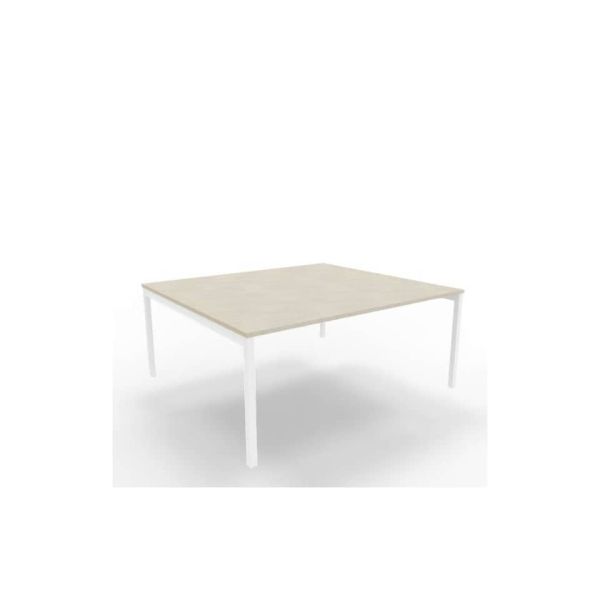 Bench piano cemento 180x160xH.75 cm gamba a ponte in acciaio bianco linea Practika P3 Quadrifoglio - ECBEC18-CL-I