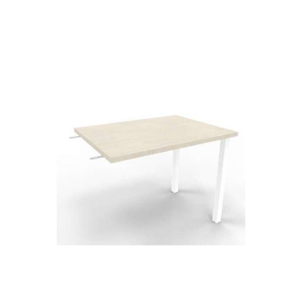 Dattilo scrivania sospeso piano cemento 80x60xH.75 cm gamba sez. quadrata in acciaio bianco Practika ECDM080-CL-I