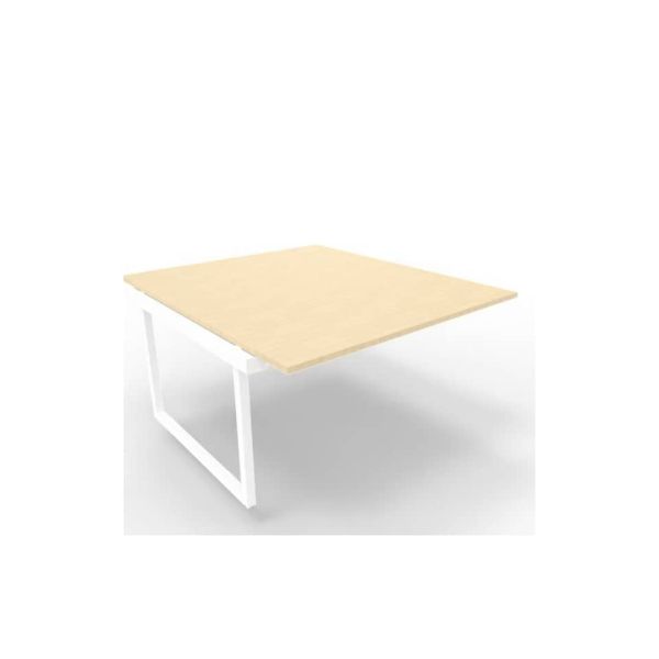 Postazione aggiuntiva bench piano rovere 140x160xH.75 cm gamba ad anello in acciaio bianco Practika P2 ECBIA14-RK-I