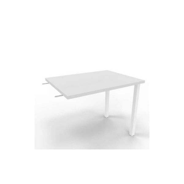 Dattilo scrivania sospeso piano grigio 80x60xH.75 cm gamba sez. quadrata in acciaio bianco Practika ECDM080-GR-I