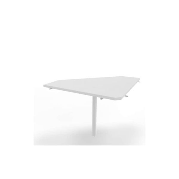 Raccordo 90° piano bianco 84x84xH.75 cm gamba in acciaio bianco per scrivanie Practika P4 Quadrifoglio ECRA9004-BA-I
