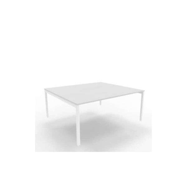 Bench piano grigio 180x160xH.75 cm gamba a ponte in acciaio bianco linea Practika P3 Quadrifoglio - ECBEC18-GR-I