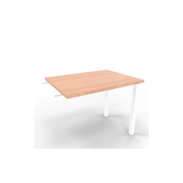 Dattilo scrivania sospeso piano noce canaletto 80x60xH.75 cm gamba sezione quadrata in acciaio bianco Practika