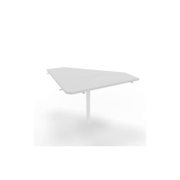 Raccordo 90° piano grigio 84x84xH.75 cm gamba in acciaio bianco per scrivanie Practika P4 Quadrifoglio ECRA9004-GR-I