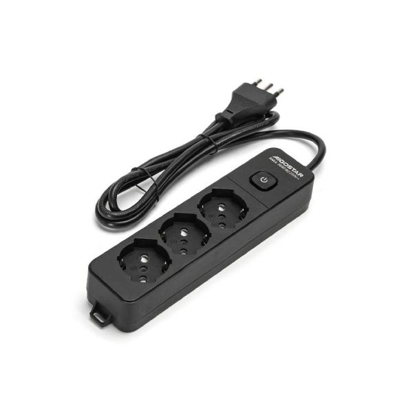 Multipresa con interruttore 16A - cavo 1,5 m - nero Aigostar a 3 vie P40 282271