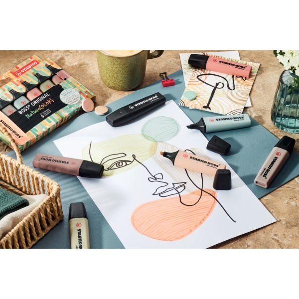 Evidenziatori Stabilo Boss Nature Colors - colori assortiti - conf. 8 pezzi - 70/8-2-1