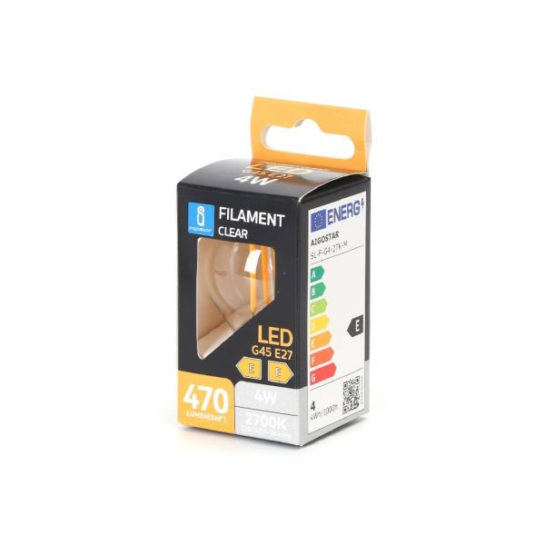 Lampadina a filamento LED luce calda 4W G45 - E27 - 470 lumen Aigostar ø45xH.73mm - B10106AM9