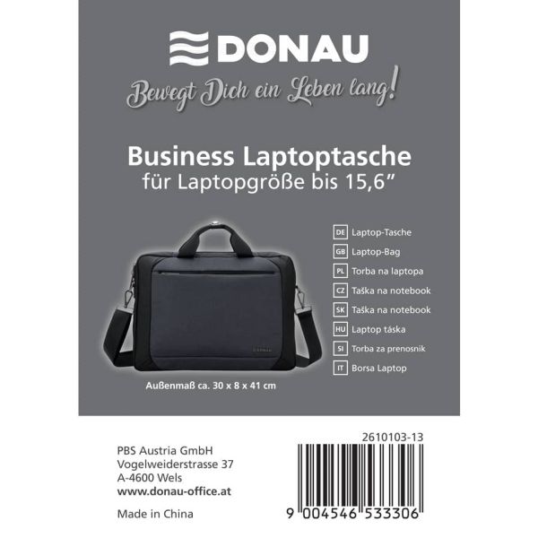 Borsa porta computer Donau Business 15,6'' grigio scuro 322267