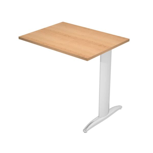 Allungo diretto con fianco metal a T 80x60xH.72 cm faggio Presto gamba verniciata effetto cromato -