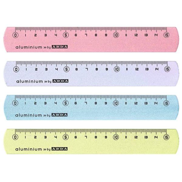 Righelli in alluminio 15 cm Arda colori assortiti in conf. da 24 pz - 17815COLBAR