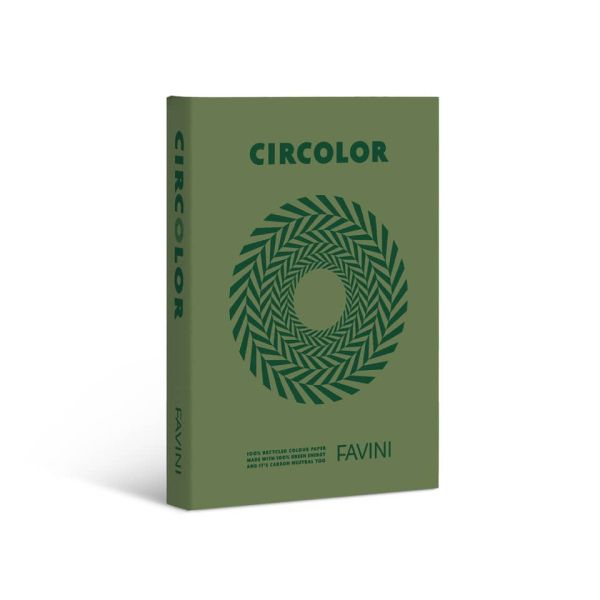 Carta colorata Favini Circolor 100% riciclata 80 g/m² A4 - risma da 500 fogli verde rosmarino - A71D524