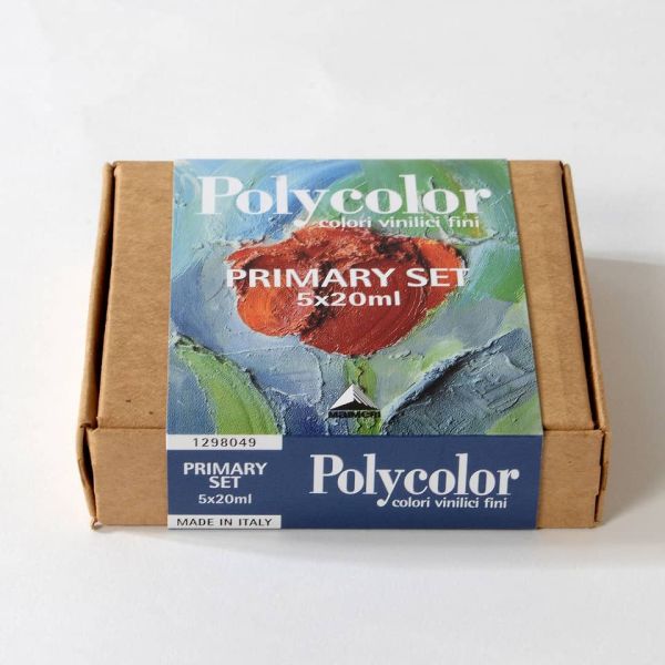 Colori vinilici fini Maimeri Polycolor in tubetto 20 ml - conf. da 5 colori assortiti - M1298049