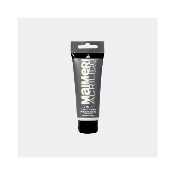 Colore acrilico Maimeri in tubetto 75 ml bianco platino - M0916017