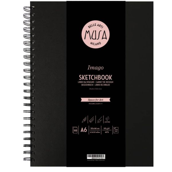 Blocco con spirale Imago SKETCH Musa 100 pagine 105 g formato A6 MU124596