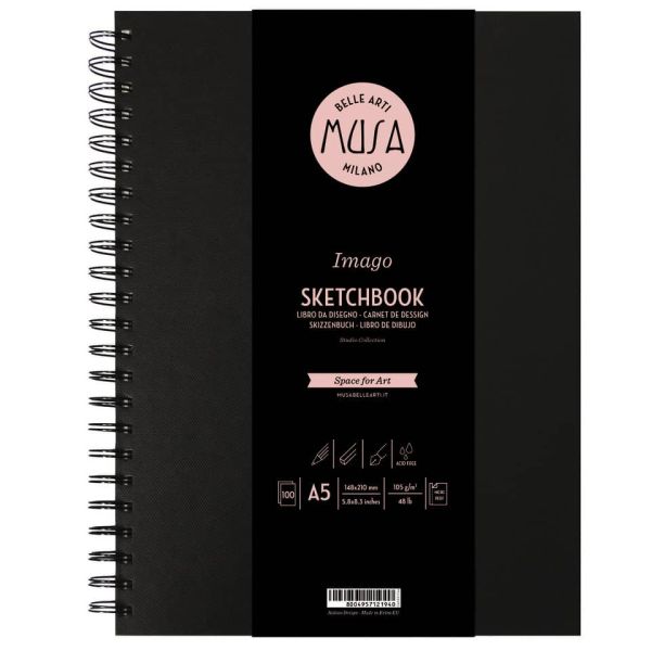 Blocco con spirale Imago SKETCH Musa 100 pagine 105 g formato A5 MU124595