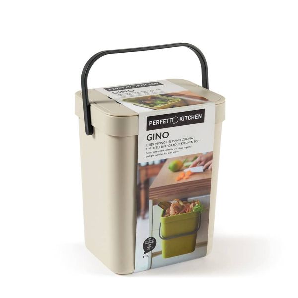 Pattumiera per rifiuti organici Perfetto capienza 5 L ''GINO'' ghiaccio 29102