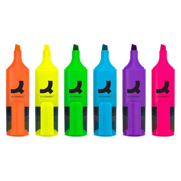 Set mini evidenziatori Q-Connect 1-5 mm - colori neon assortiti - conf. 6 pezzi - KF03774
