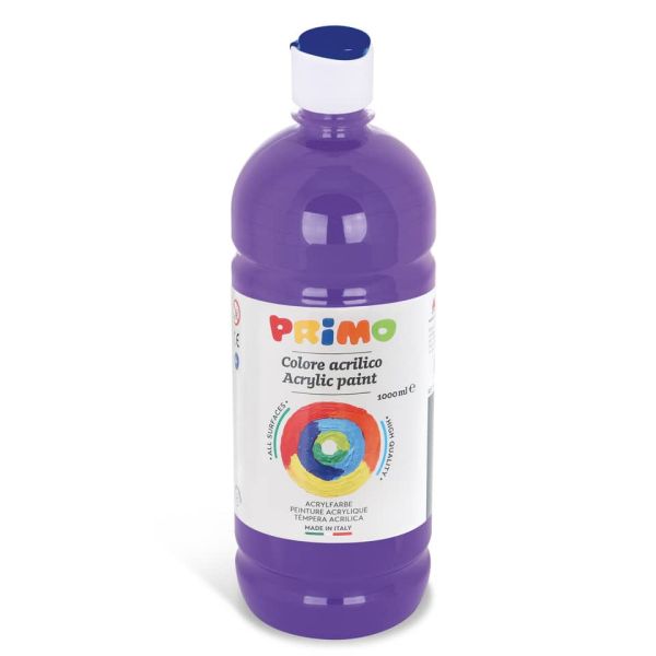 Colore acrilico Primo in bottiglia con tappo dosatore 1000 ml - 400 viola 404TA1000400