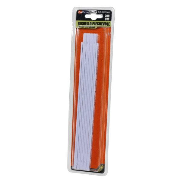 Metro pieghevole Emi in legno - 200 cm - bianco - 8103966