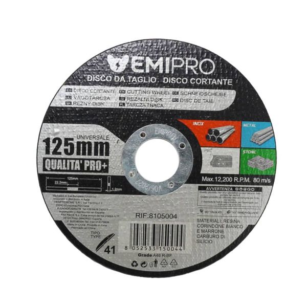Disco da taglio Emi acciaio per flessibile - 125x1,6x22 mm - 8105004