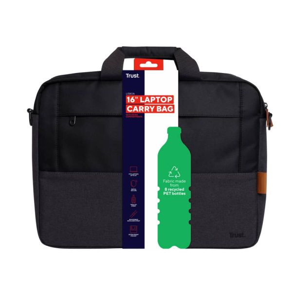 Borsa per laptop fino a 16'' Trust Lisboa nero 25246
