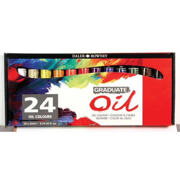 Colori a olio Daler Rowney Graduate Oil in tubetto 22 ml - 24 colori assortiti - D117522024