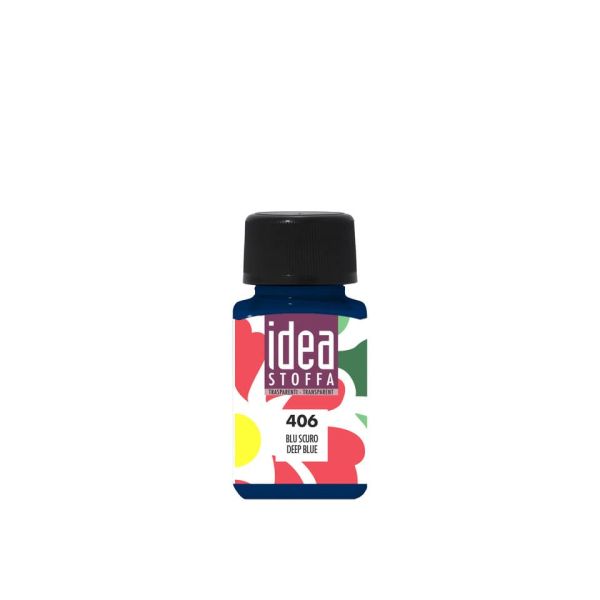 Colore per tessuti Maimeri Idea Stoffa in flacone 60 ml trasparente blu scuro - M5014406