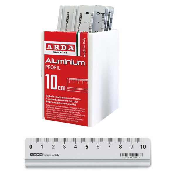 Righelli in alluminio 10 cm Arda in conf. da 15 pz - 17910BAR