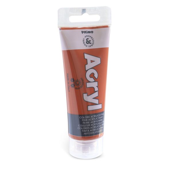 Colore acrilico Primo in tubetto in polietilene 75 ml - 730 terra di Siena bruciata - 420TA75730
