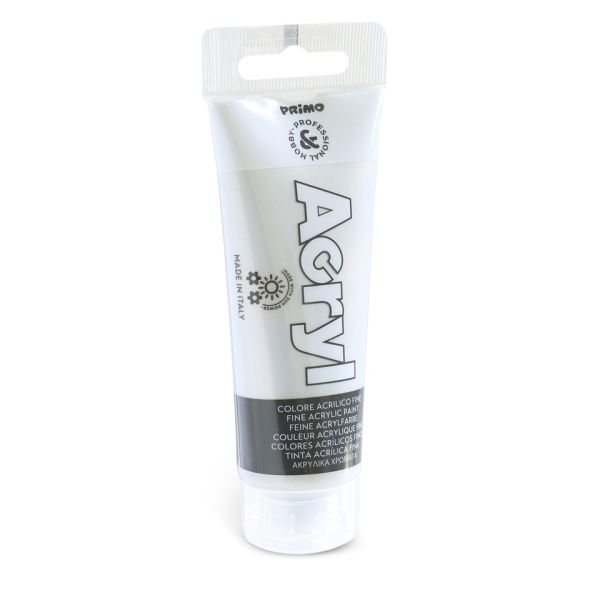 Colore acrilico Primo in tubetto in polietilene 75 ml - 910 argento 420TA75910
