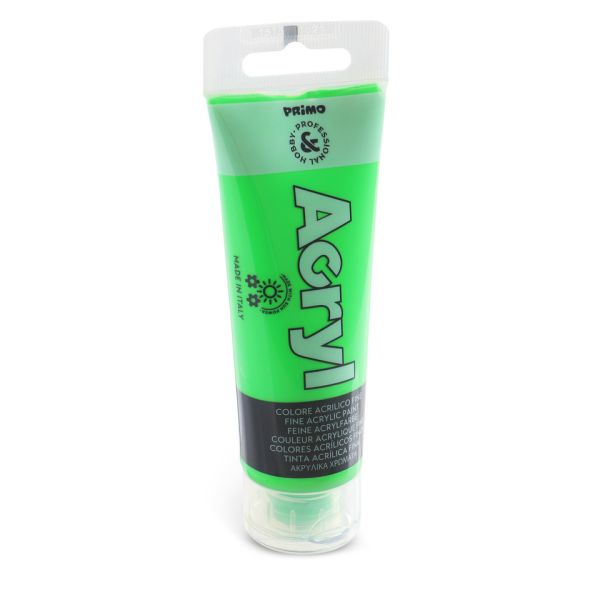 Colore acrilico Primo in bottiglia PET con tappo dosatore 75 ml - 610 verde fluo - 420TAF75610