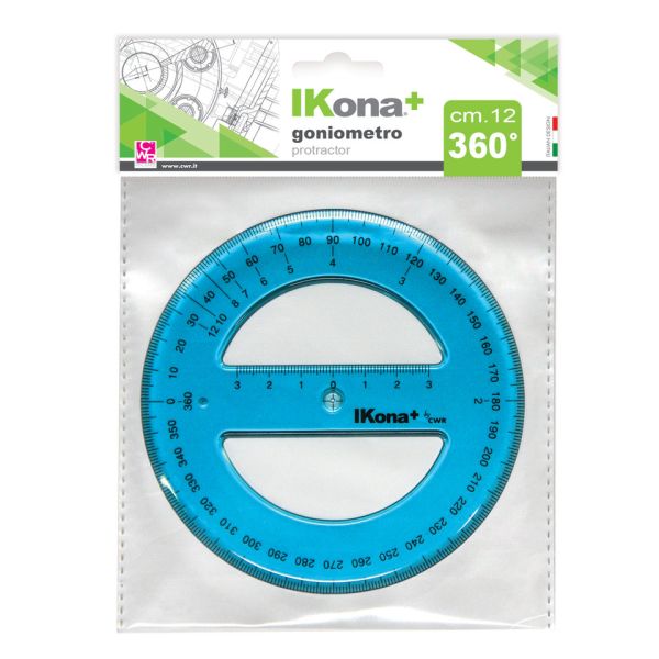Goniometro circolare IKona+ 360° - Ø 12 cm - azzurro trasparente - 551