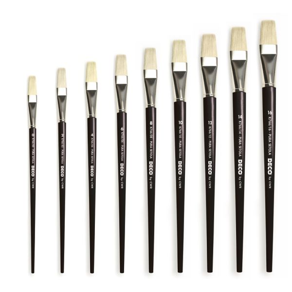Pennelli Deco manico corto punta piatta - N° 0 - conf. 12 pezzi - K577/00