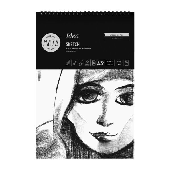 Blocco con spirale Belle Arti Musa Idea Sketch - 90 g - A4 100 fogli - MU123793