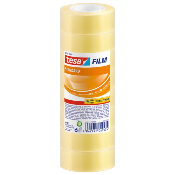 Nastro adesivo Tesafilm® standard trasparente 19 mm x 33 m - torre da 8 rotoli - 57207-00001-01