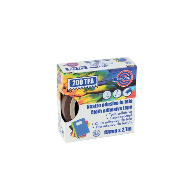 Nastro adesivo telato Eurocel formato 19 mm x 2,7 m - colore marrone 016114194