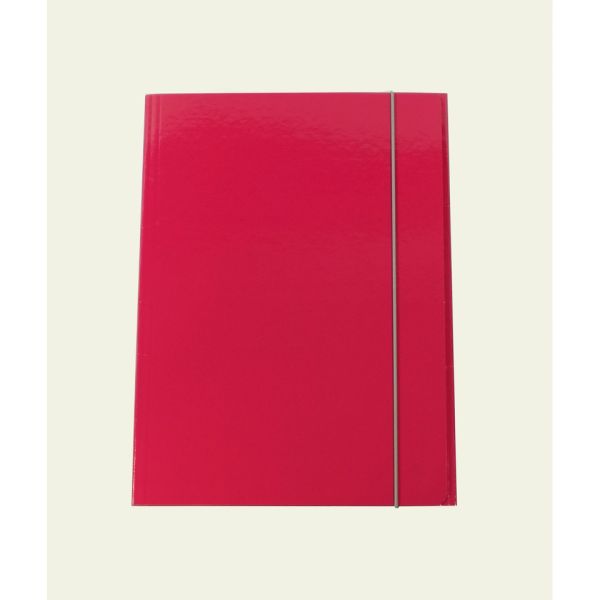 Cartella a tre lembi con elastico Cartotecnica del Garda 25x34 cm 0,8 mm colore fucsia - CG0032LBXXXAE16