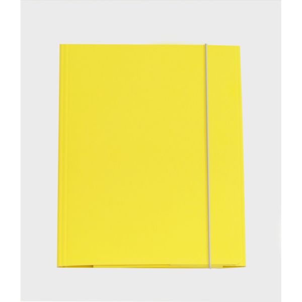 Cartella a tre lembi con elastico Cartotecnica del Garda 25x34 cm 0,8 mm colore giallo - CG0032LBXXXAE04