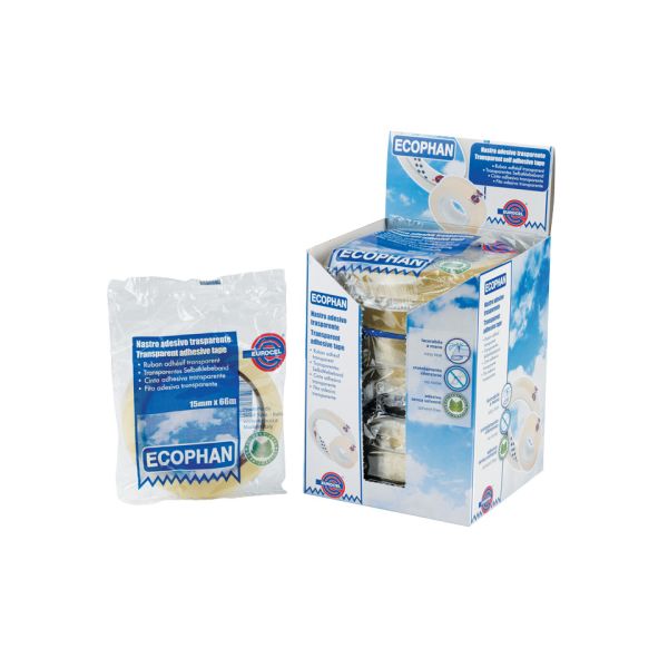 Nastro adesivo Eurocel ECOPHAN formato 15 mm x 66 m - conf. 10 pz - 001417158