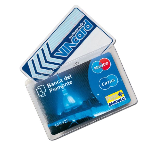 Portacarte Alplast Cristal Card a due scomparti - trasparente - 999