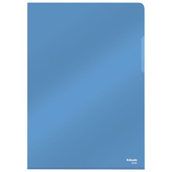 Cartellina a L in PVC Esselte Crystal A4 blu - conf. 25 pz - 55435