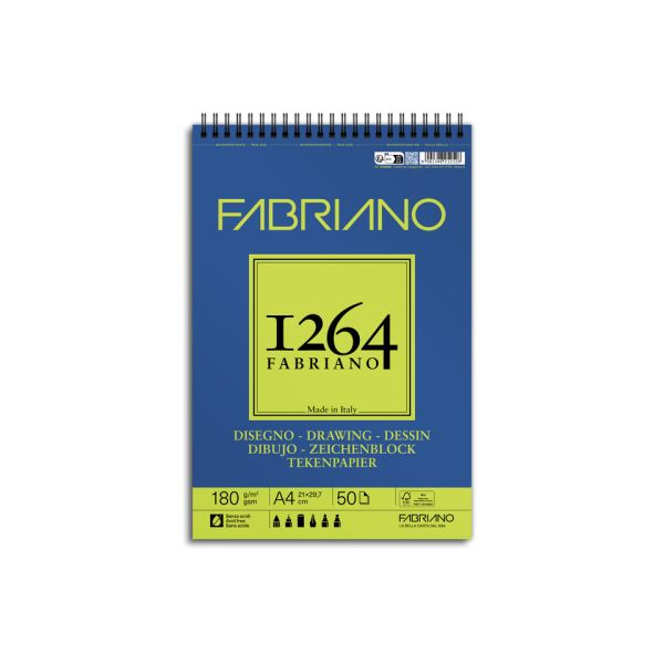 Blocco da disegno spiralato 1264 180 g - 50 fogli A4 - 19100646