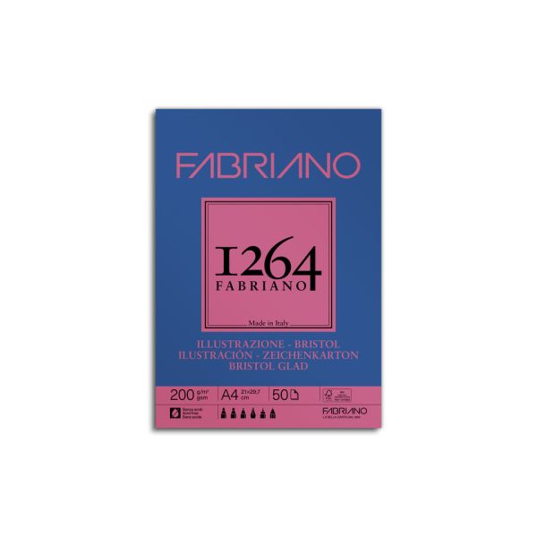 Blocco collato Fabriano Illustrazione 200 g - 50 fogli A4 - 19100654