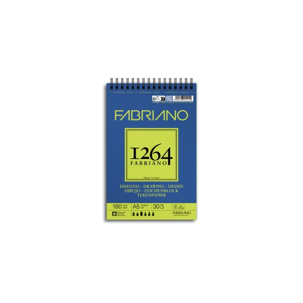 Blocco da disegno spiralato 1264 180 g - 50 fogli A5 - 19100645