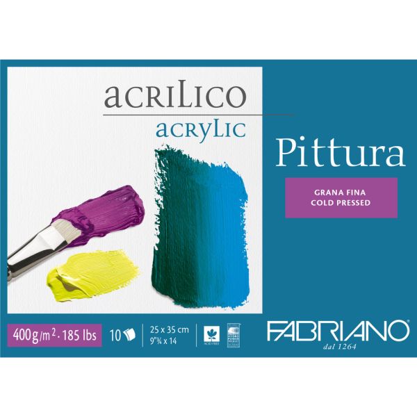 Blocco collato Fabriano Pittura grana fine 400 g 25x35 cm - 40002535